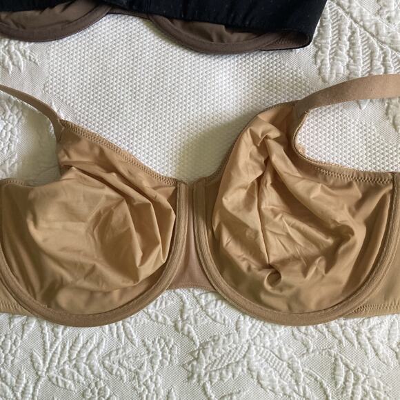 Wacoal Lot of 2 Bras 36G Bra 857303 Back Appeal Minimizer black & nude - Picture 5 of 15